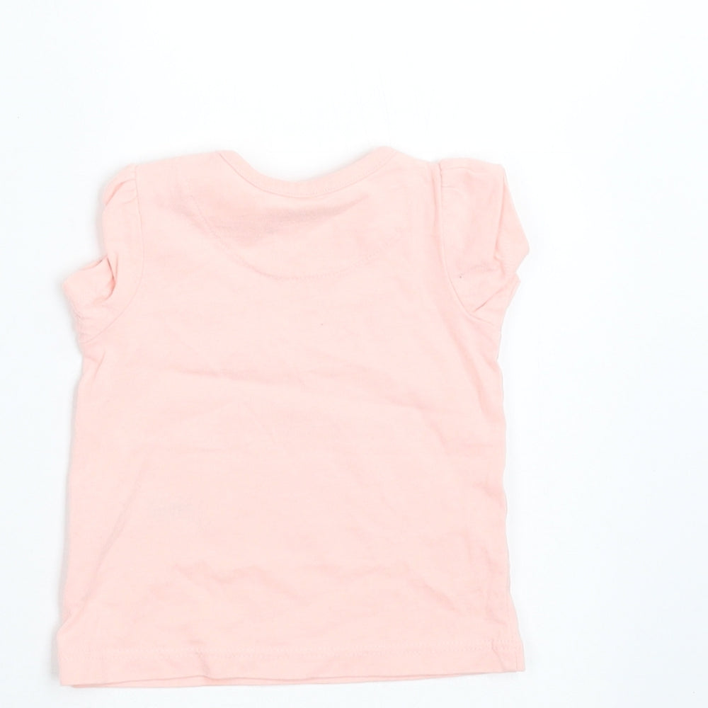 Nutmeg Girls Pink   Basic T-Shirt Size Newborn  - hearts