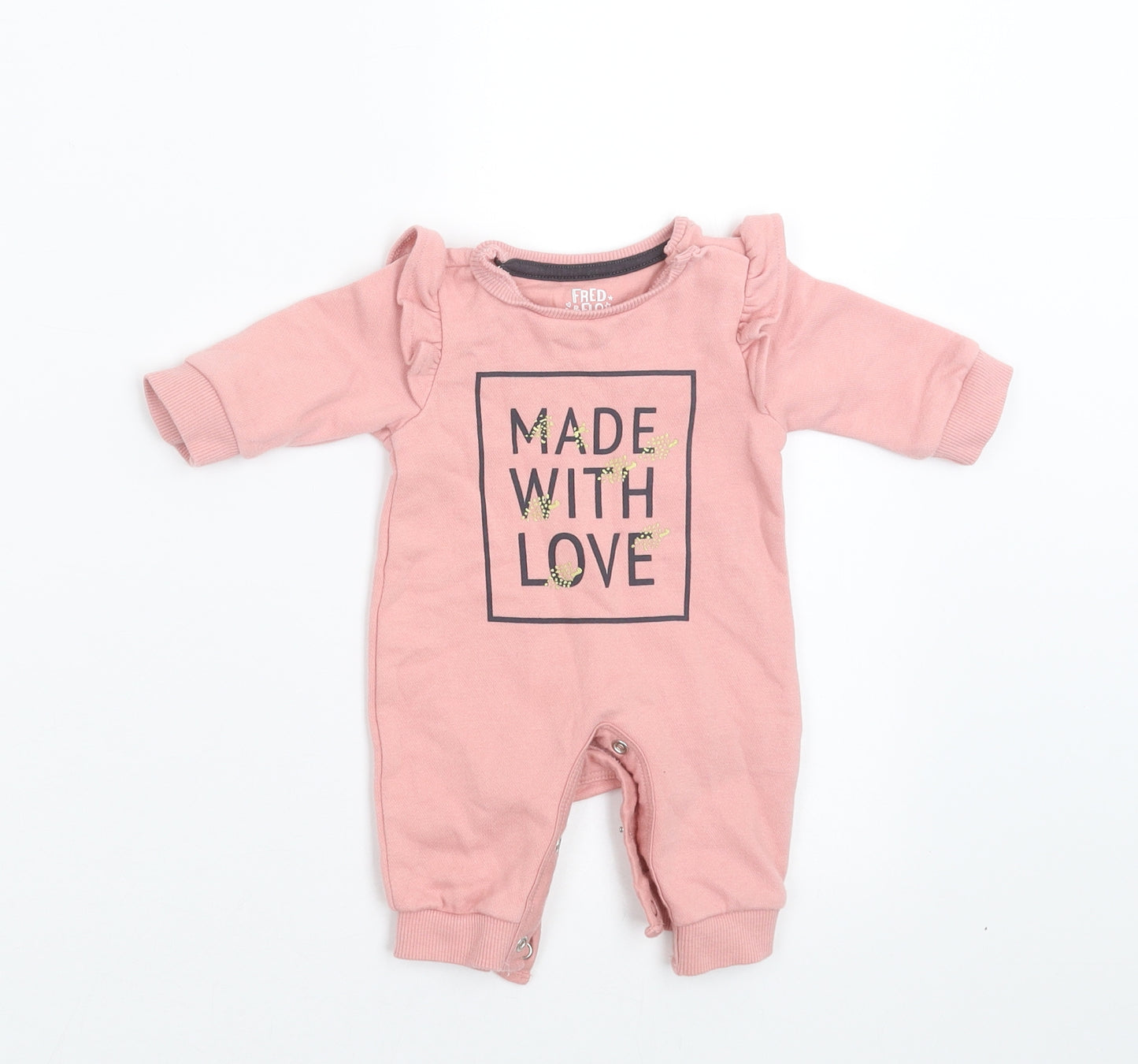 F&F Girls Pink   Babygrow One-Piece Size Newborn  - Made With Love