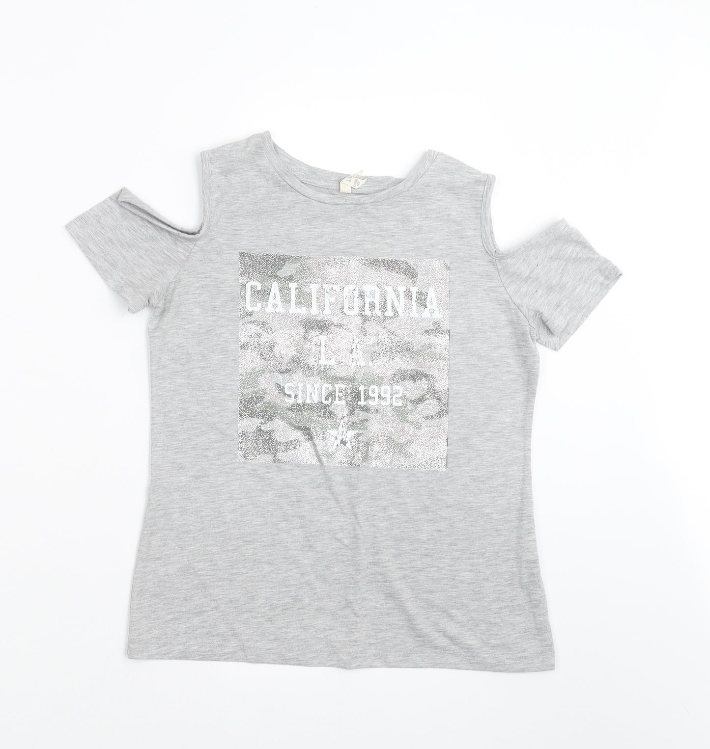 Young Dimension Girls Grey   Basic T-Shirt Size 12-13 Years  - california