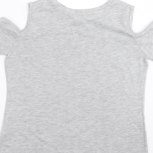 Young Dimension Girls Grey   Basic T-Shirt Size 12-13 Years  - california
