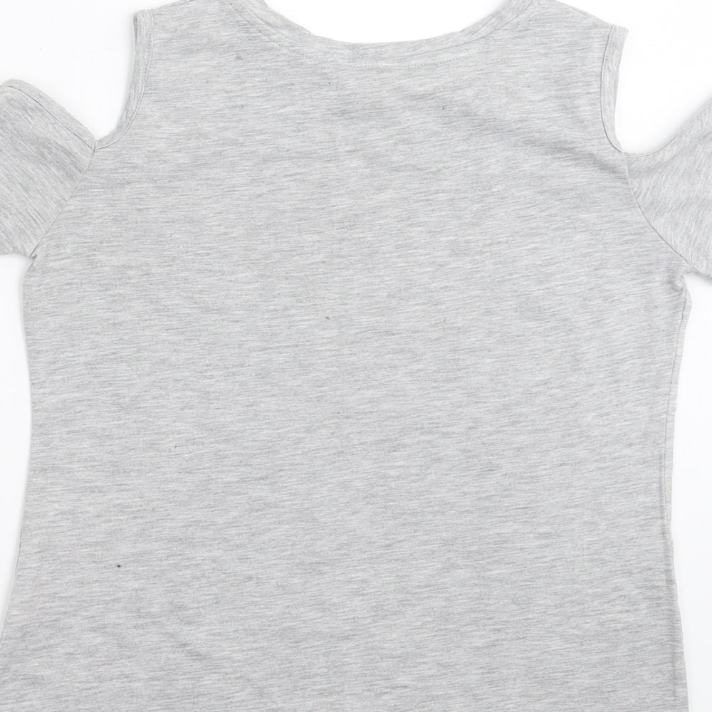 Young Dimension Girls Grey   Basic T-Shirt Size 12-13 Years  - california