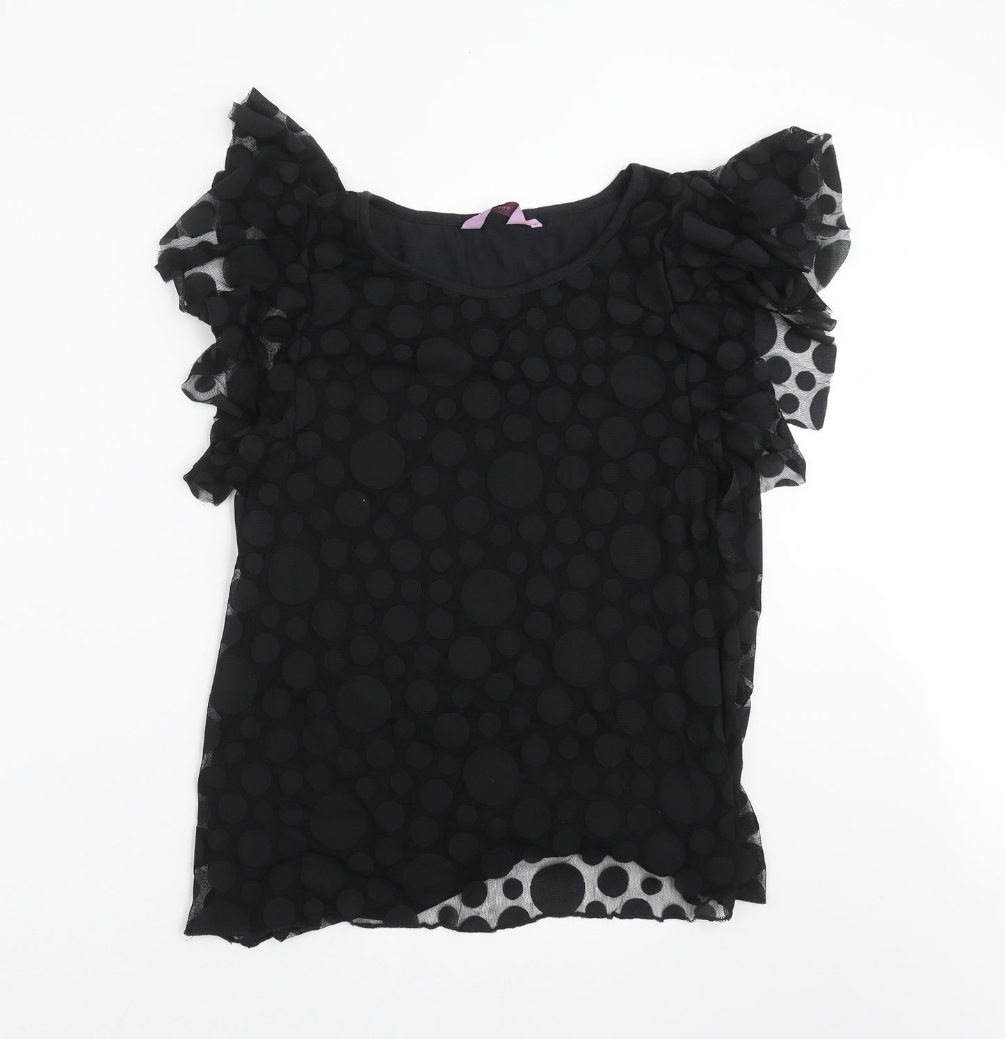 Epilogue Womens Black Polka Dot  Basic Blouse Size 16