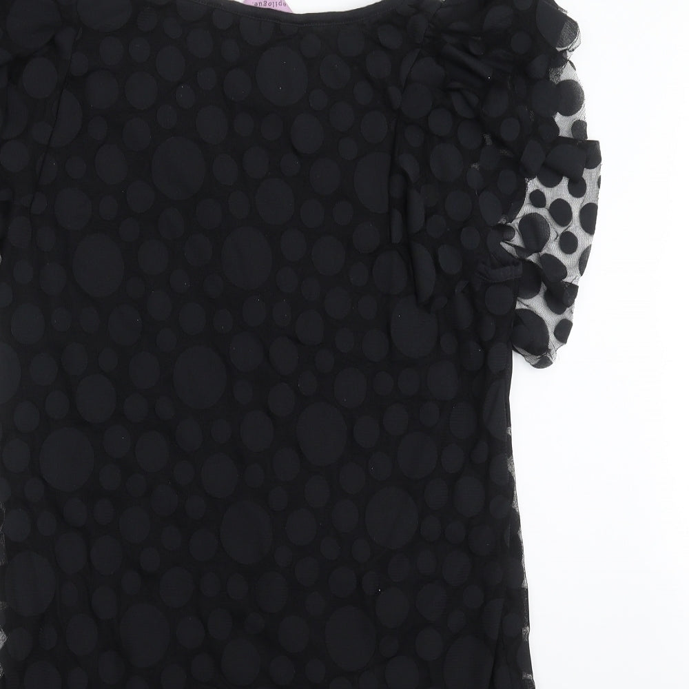 Epilogue Womens Black Polka Dot  Basic Blouse Size 16