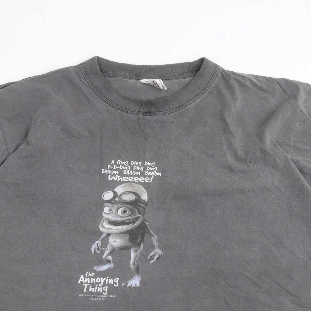 Super Mens Grey    T-Shirt Size XL  - crazy frog