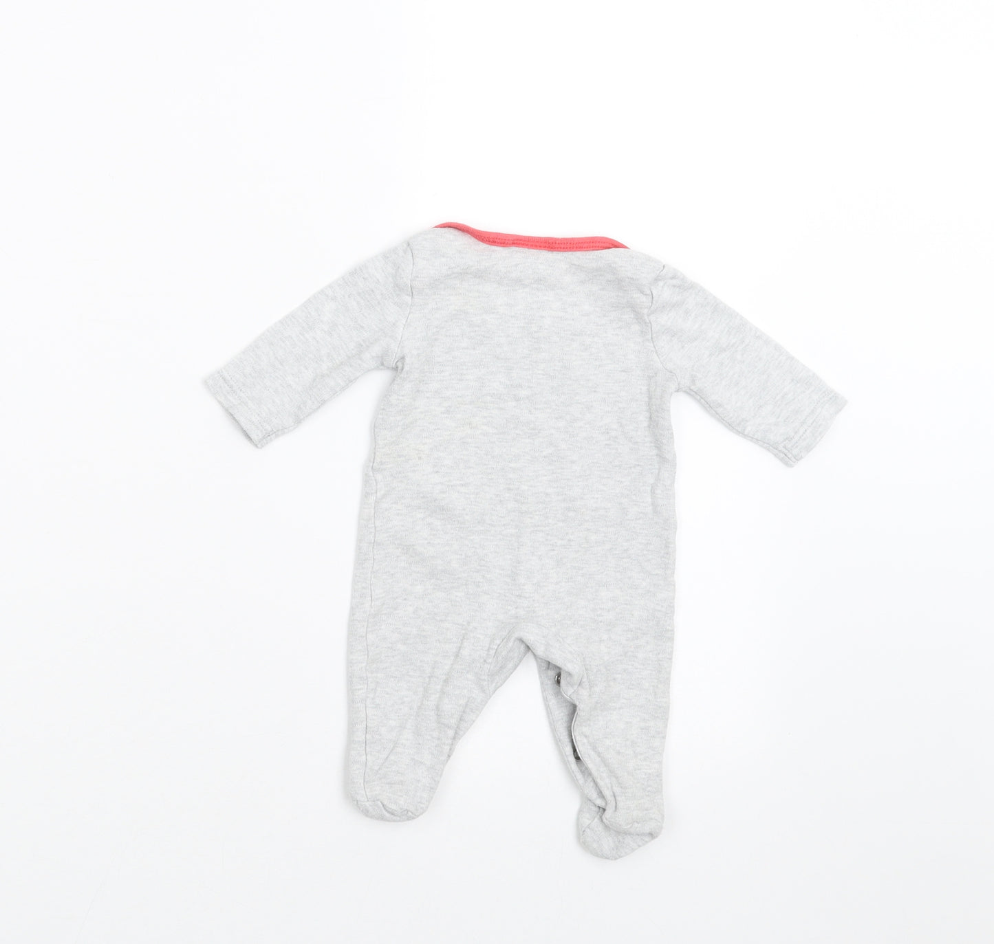TESCO Baby Grey   Babygrow One-Piece Size Newborn  - mr noise