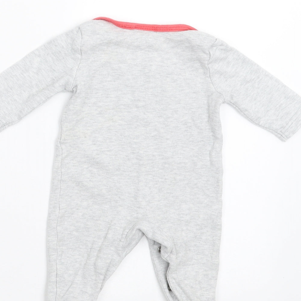 TESCO Baby Grey   Babygrow One-Piece Size Newborn  - mr noise