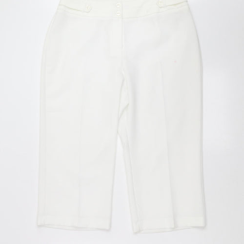 BM Womens White   Cropped Trousers Size 14 L20 in