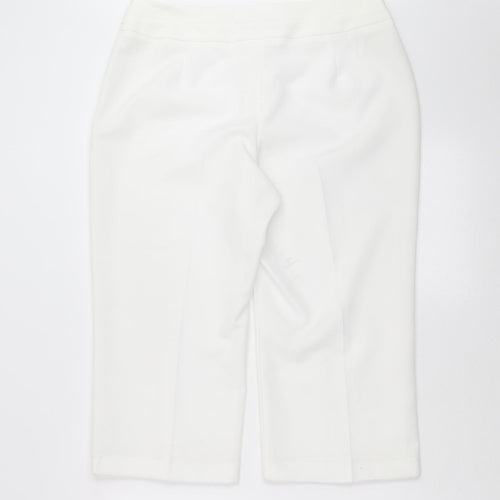 BM Womens White   Cropped Trousers Size 14 L20 in