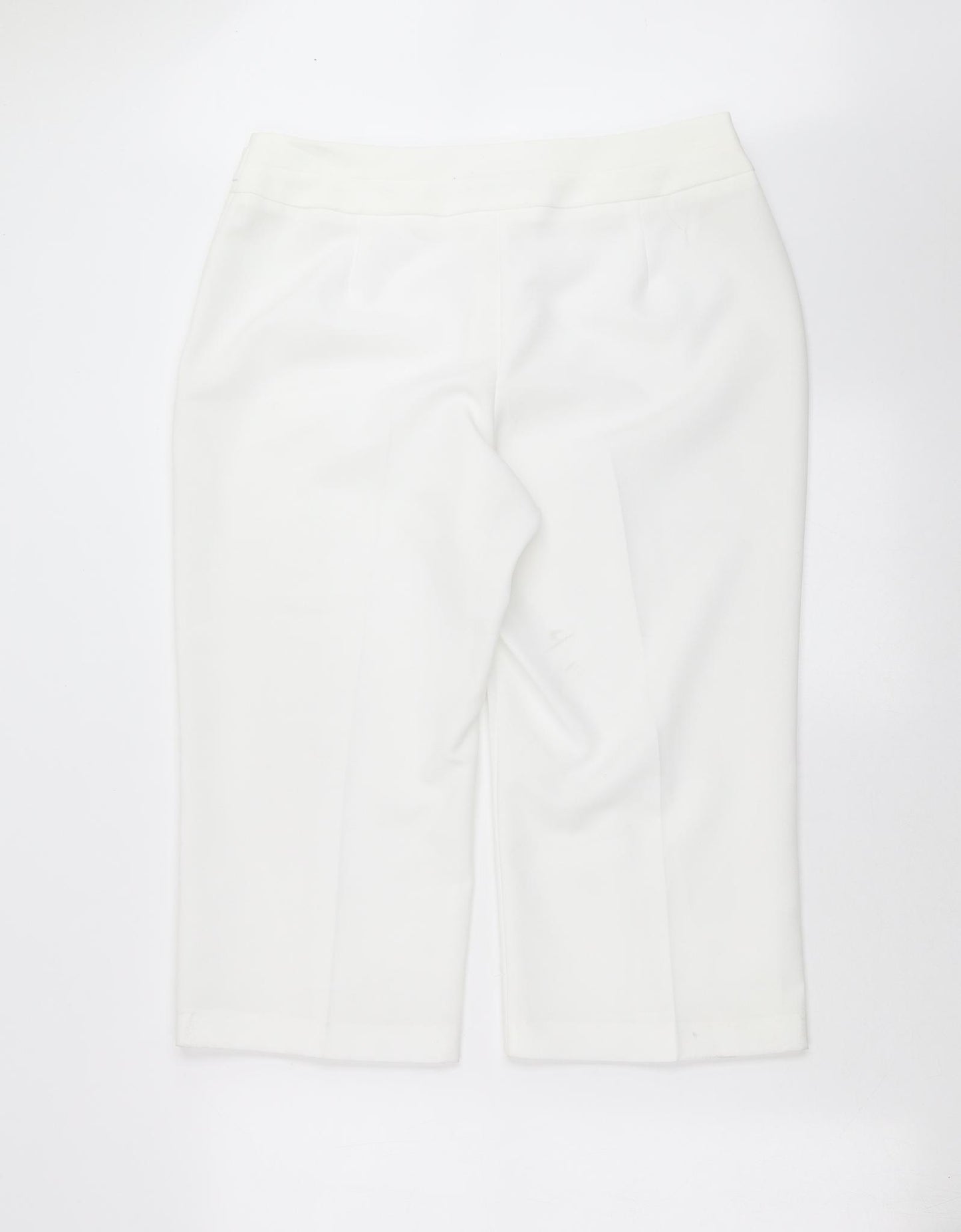 BM Womens White   Cropped Trousers Size 14 L20 in