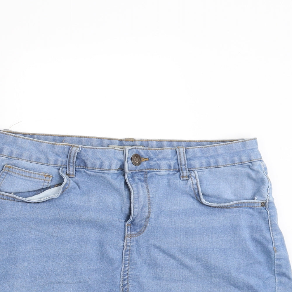 Primark Womens Blue  Denim Hot Pants Shorts Size 14