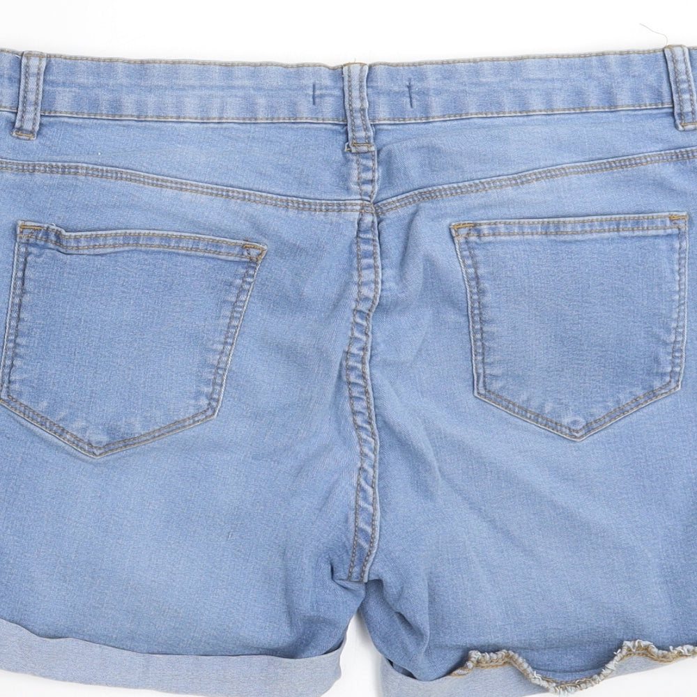 Primark Womens Blue  Denim Hot Pants Shorts Size 14