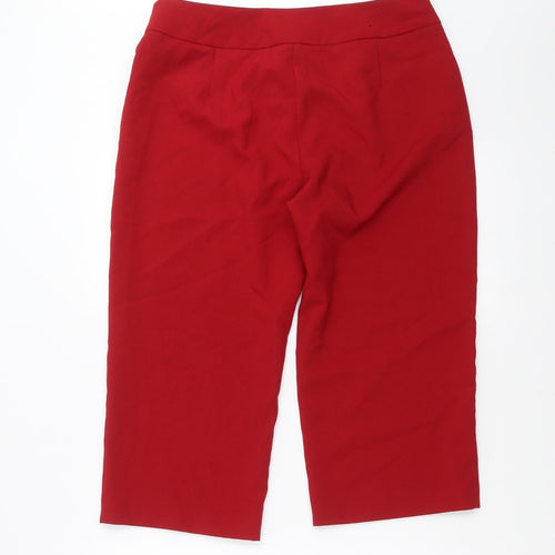 BM Womens Red   Cropped Trousers Size 14 L20 in