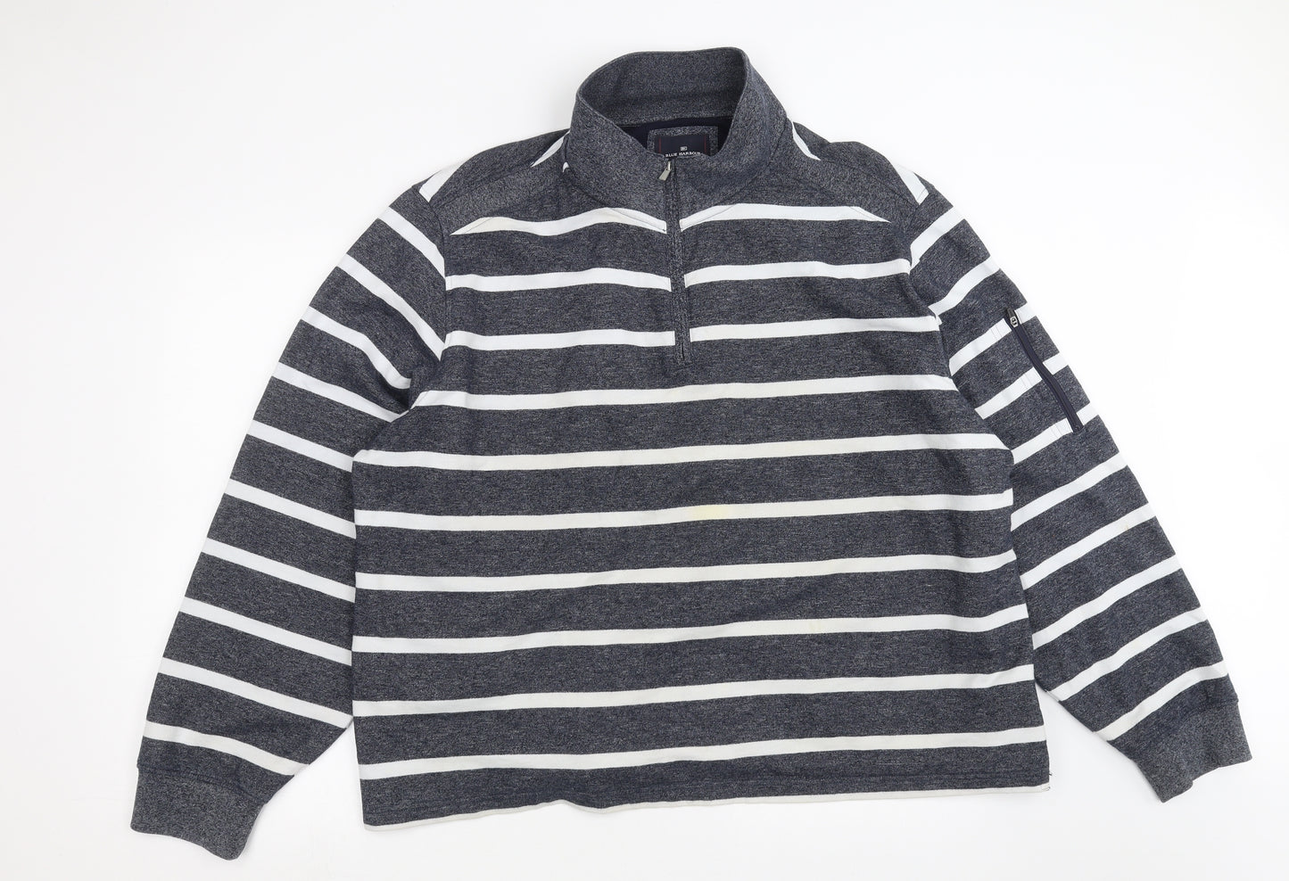 Blue Harbour Mens Blue Striped  Pullover Sweatshirt Size 3XL