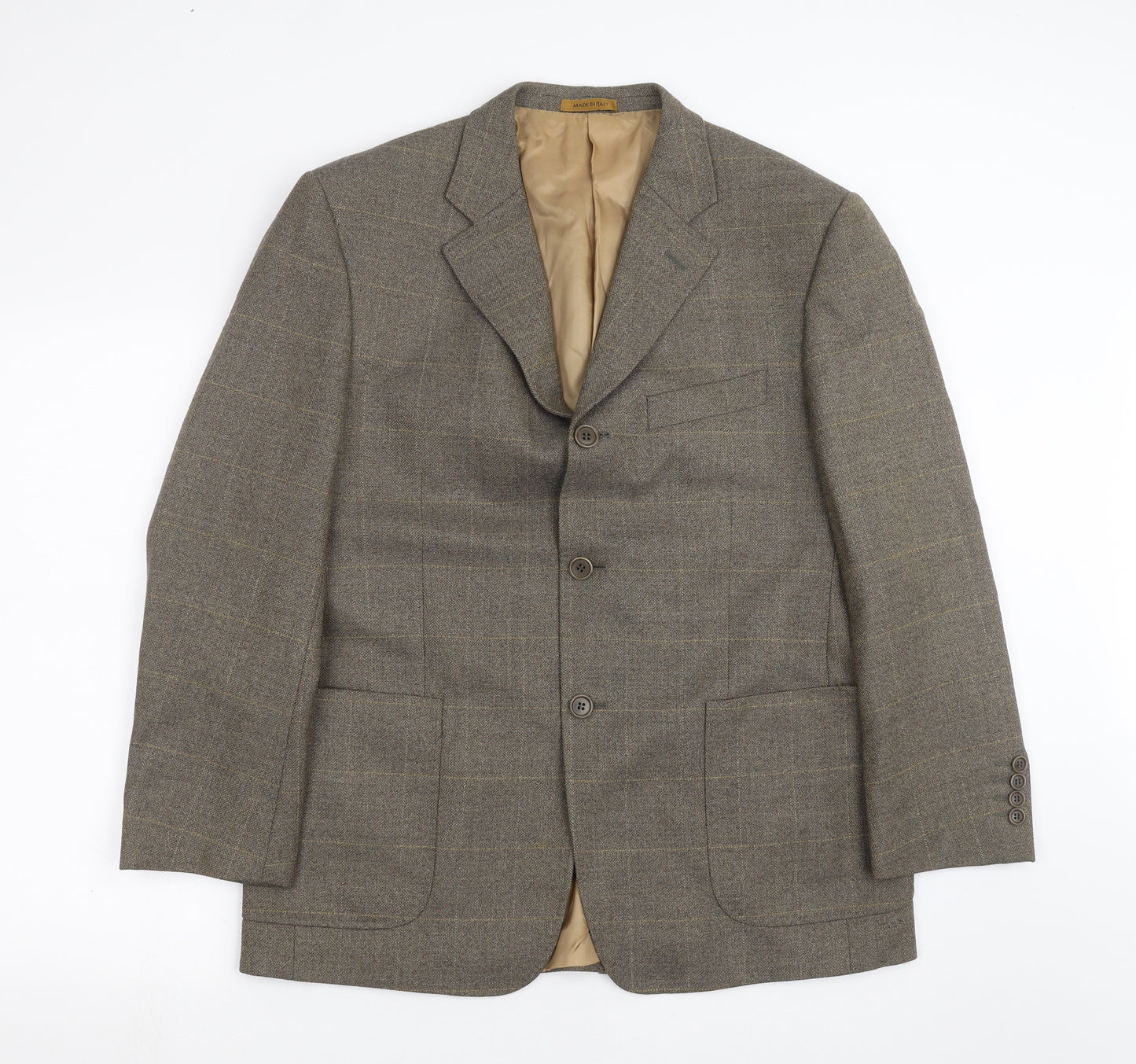 Marks and Spencer Mens Beige Check  Jacket Suit Jacket Size 40