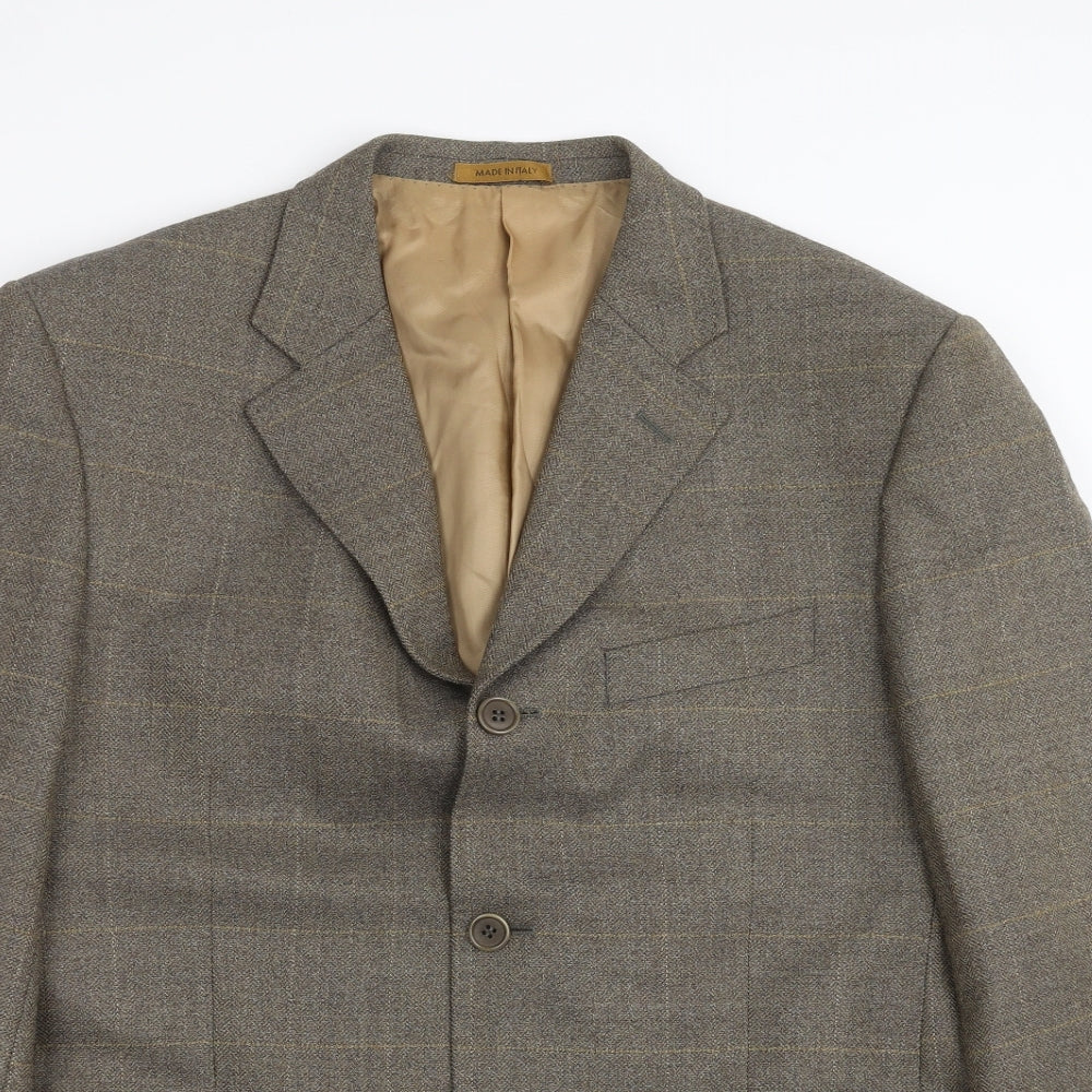 Marks and Spencer Mens Beige Check  Jacket Suit Jacket Size 40
