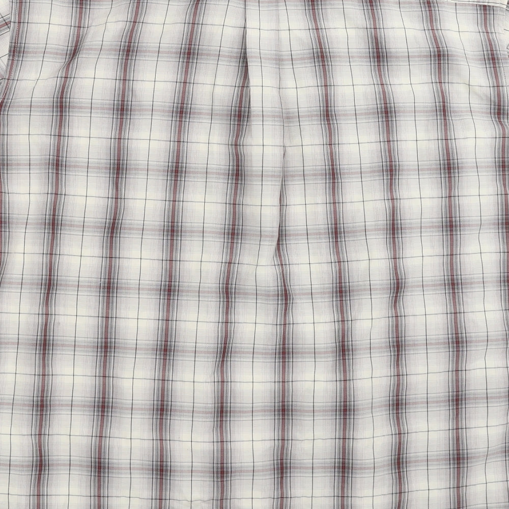 Lincoln Mens Beige Check   Button-Up Size L