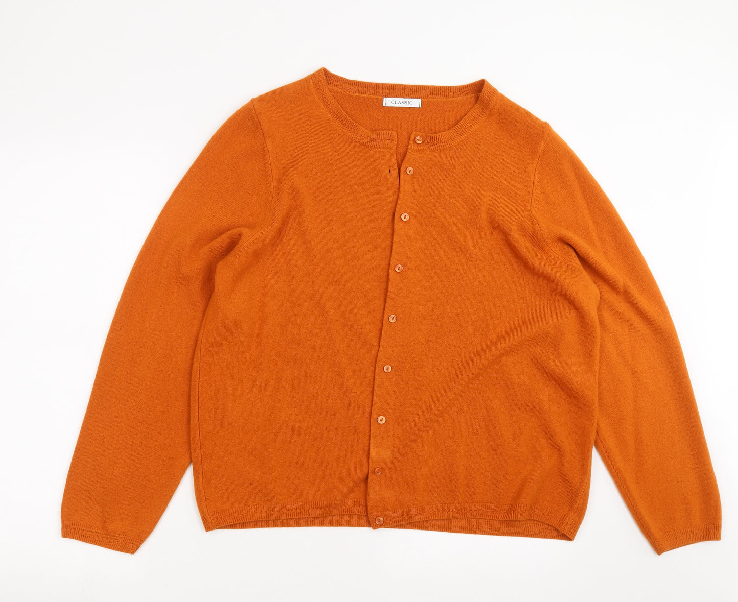 Marks and Spencer Womens Orange  Knit Cardigan Jumper Size 20