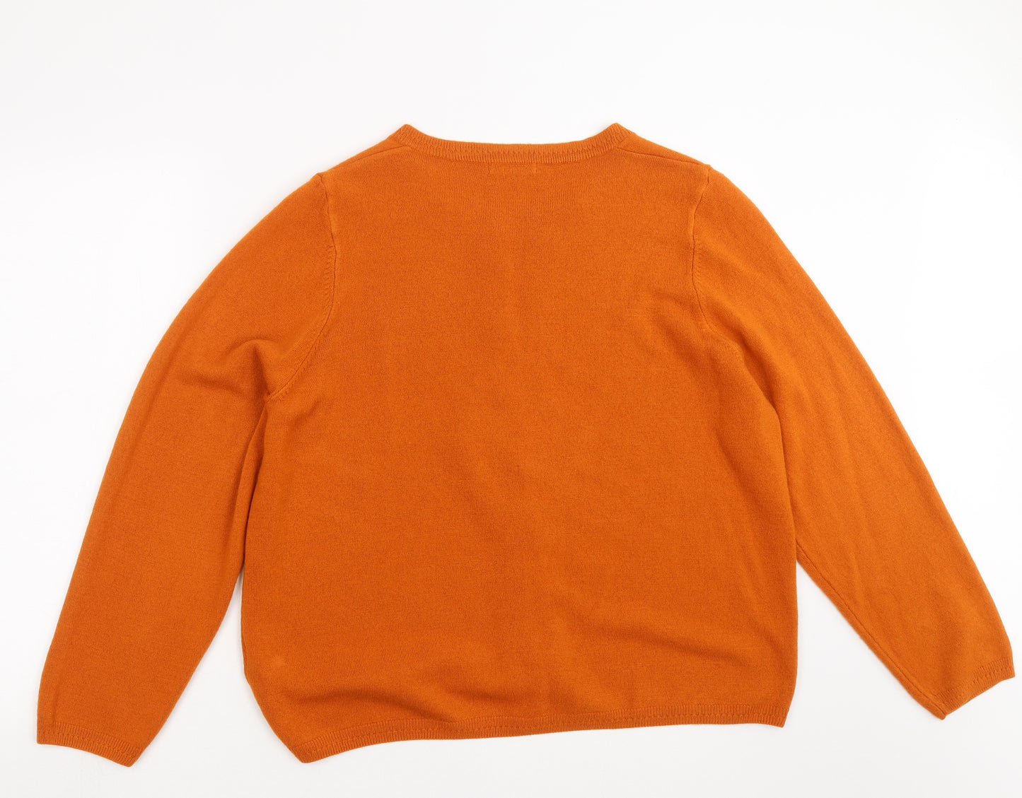 Marks and Spencer Womens Orange  Knit Cardigan Jumper Size 20