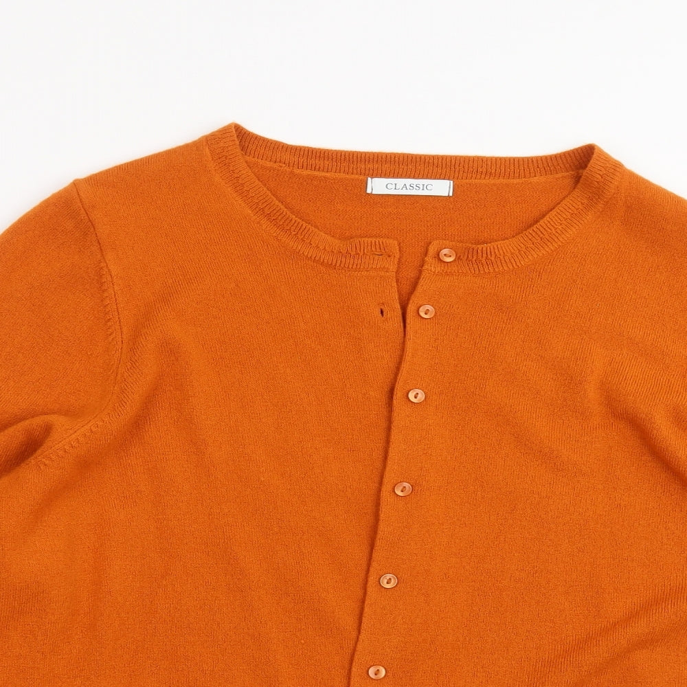 Marks and Spencer Womens Orange  Knit Cardigan Jumper Size 20