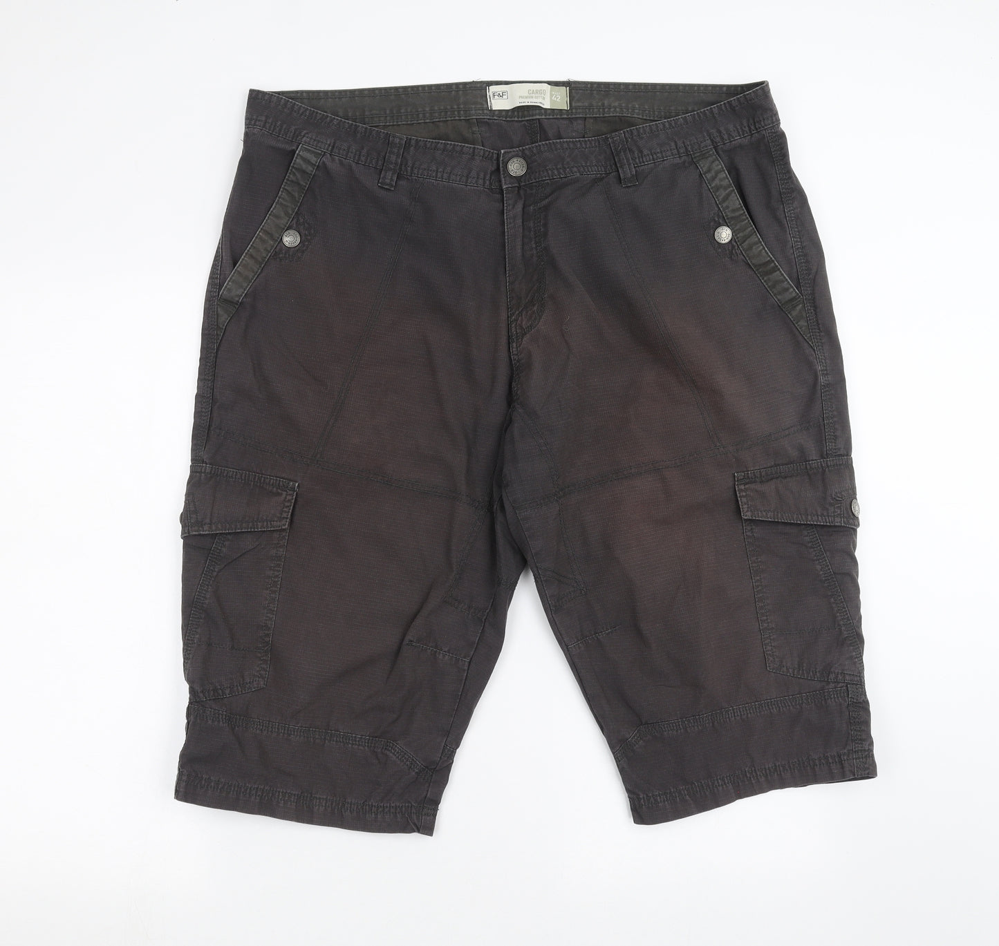 F&F Mens Grey   Cargo Shorts Size 42 in