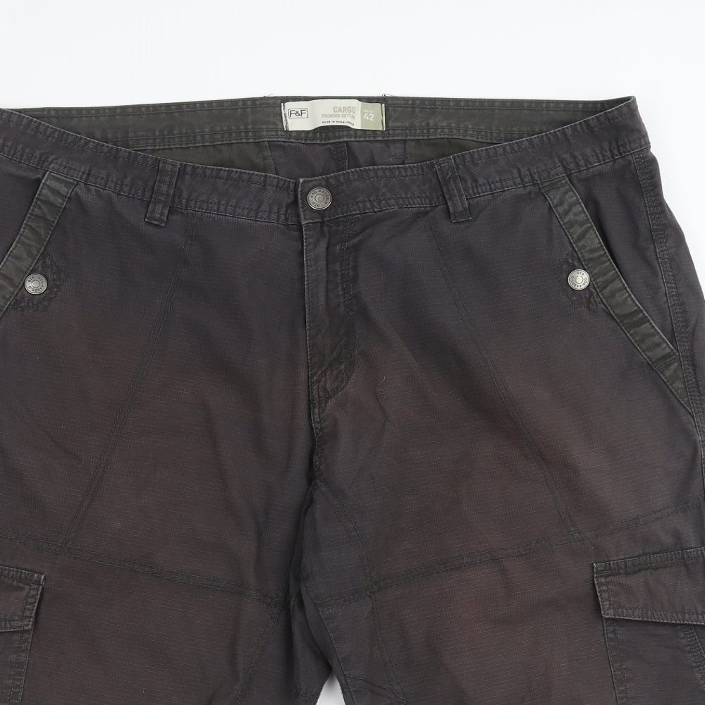 F&F Mens Grey   Cargo Shorts Size 42 in