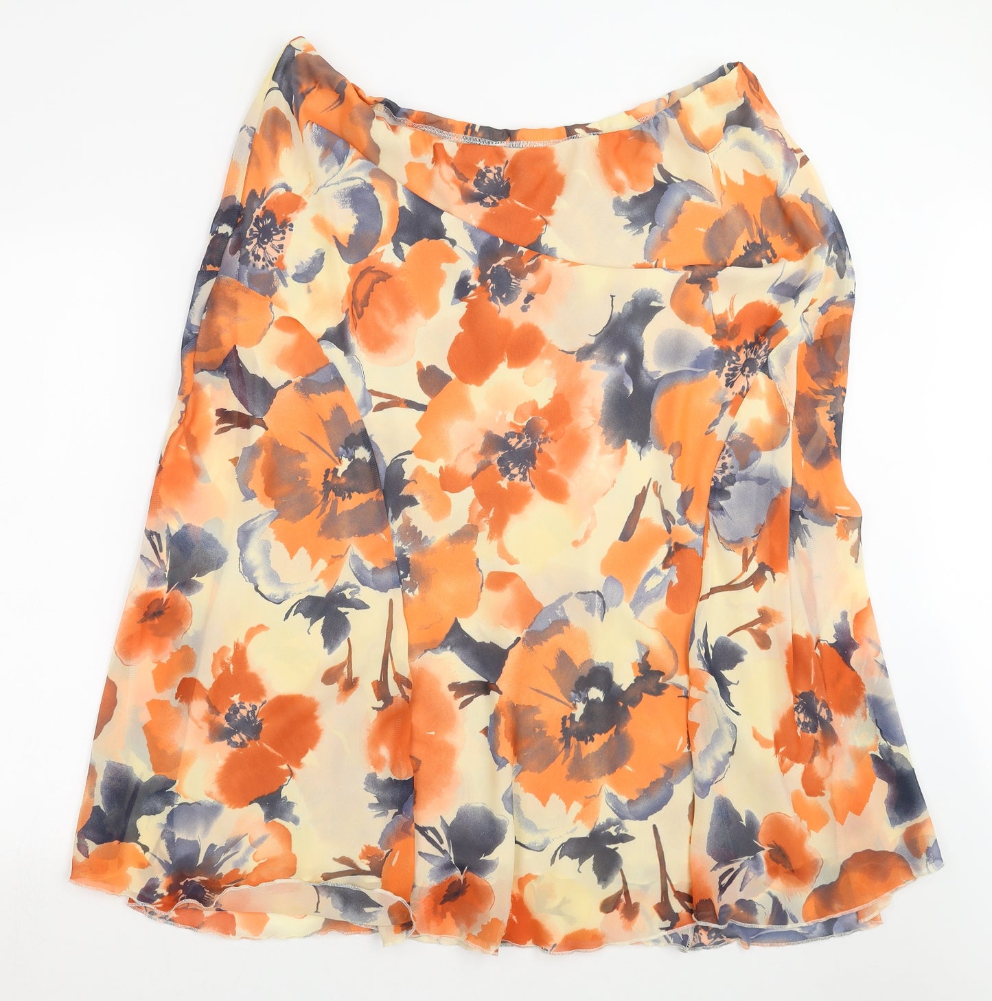Marks and Spencer Womens Ivory Floral  A-Line Skirt Size 22