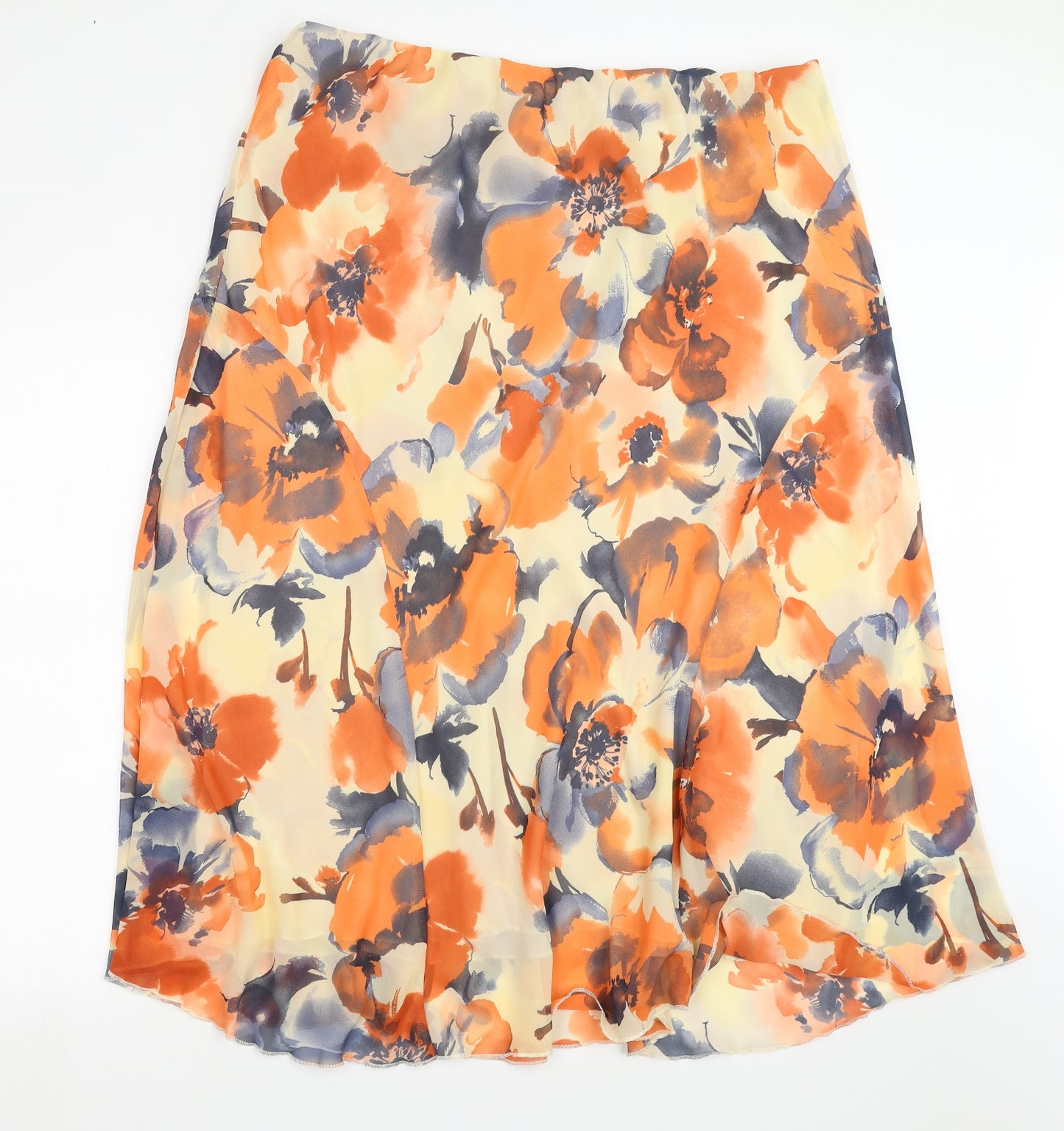 Marks and Spencer Womens Ivory Floral  A-Line Skirt Size 22