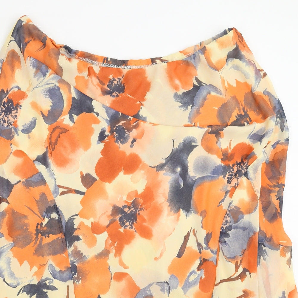 Marks and Spencer Womens Ivory Floral  A-Line Skirt Size 22