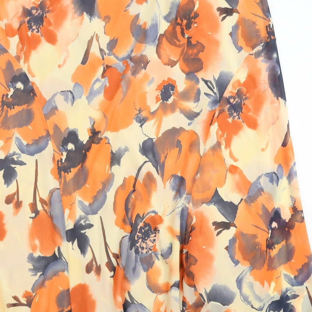 Marks and Spencer Womens Ivory Floral  A-Line Skirt Size 22