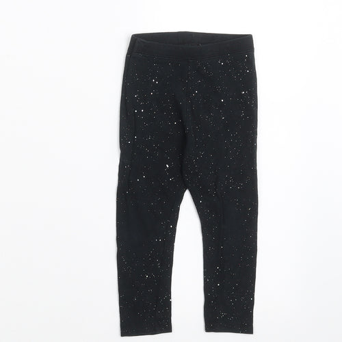 Cat & Jack Girls Black    Trousers Size 2 Years - glittery leggings
