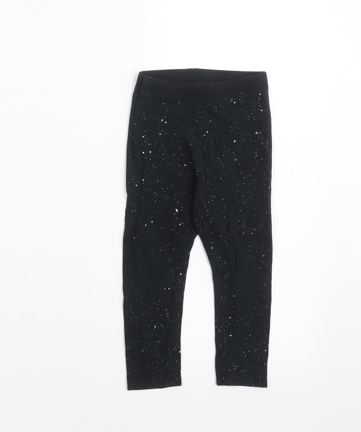 Cat & Jack Girls Black    Trousers Size 2 Years - glittery leggings