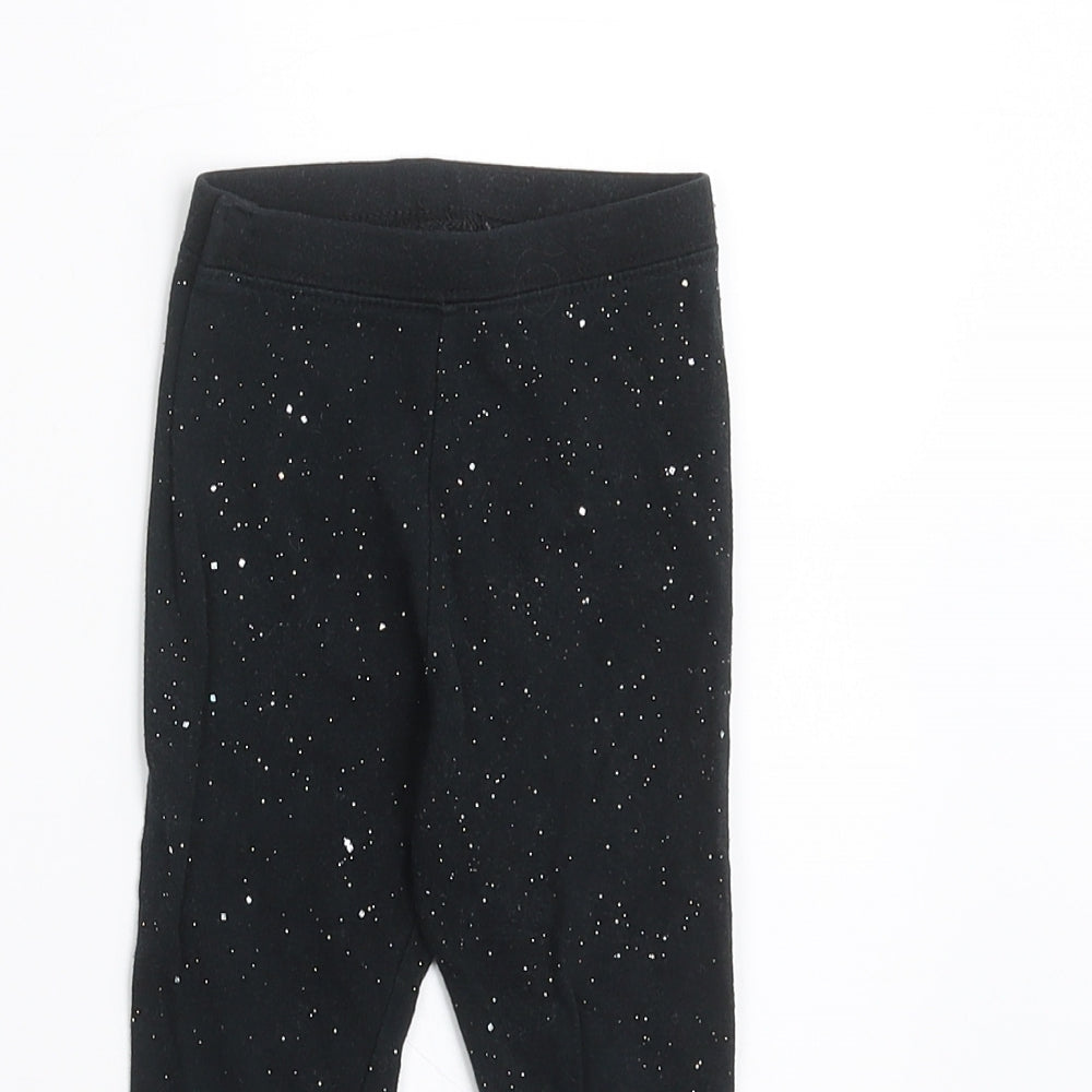 Cat & Jack Girls Black    Trousers Size 2 Years - glittery leggings
