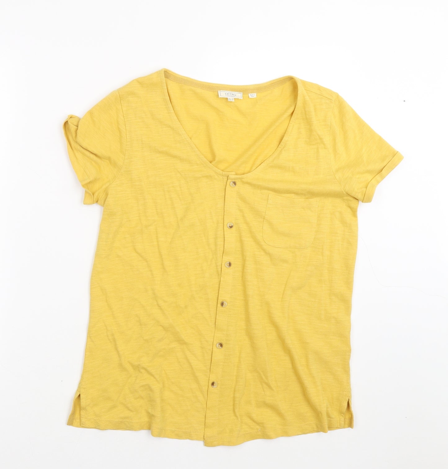 Fat Face Womens Yellow   Basic T-Shirt Size 12