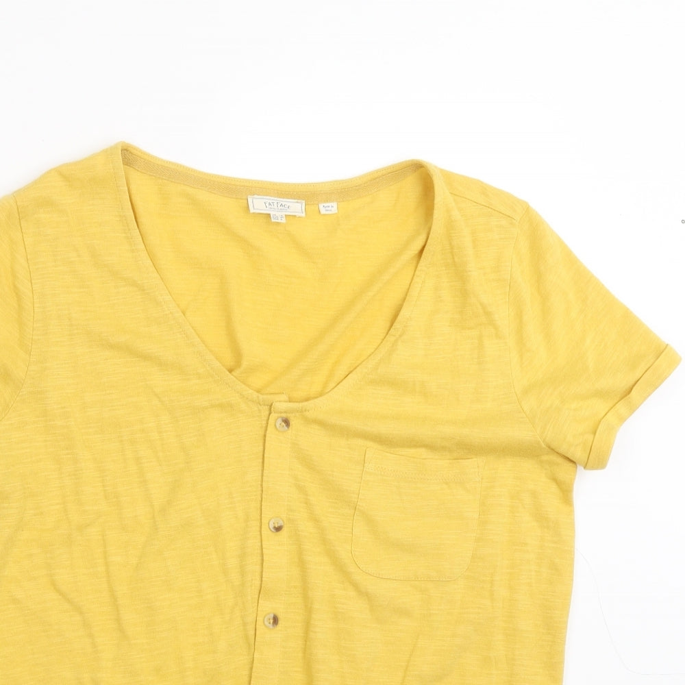 Fat Face Womens Yellow   Basic T-Shirt Size 12