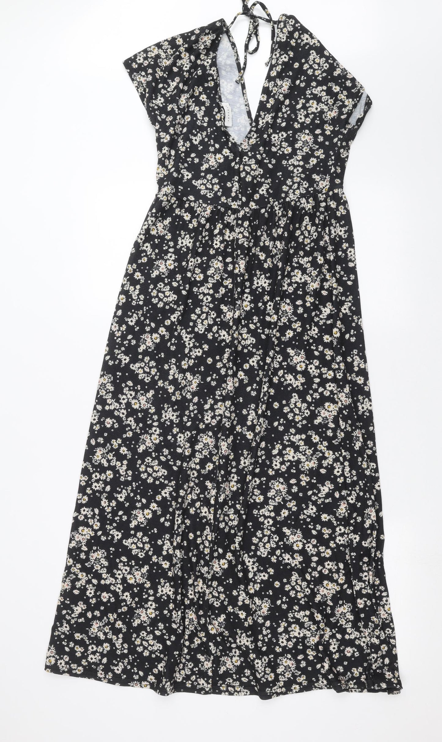 Topshop Womens Black Floral  Maxi  Size 10