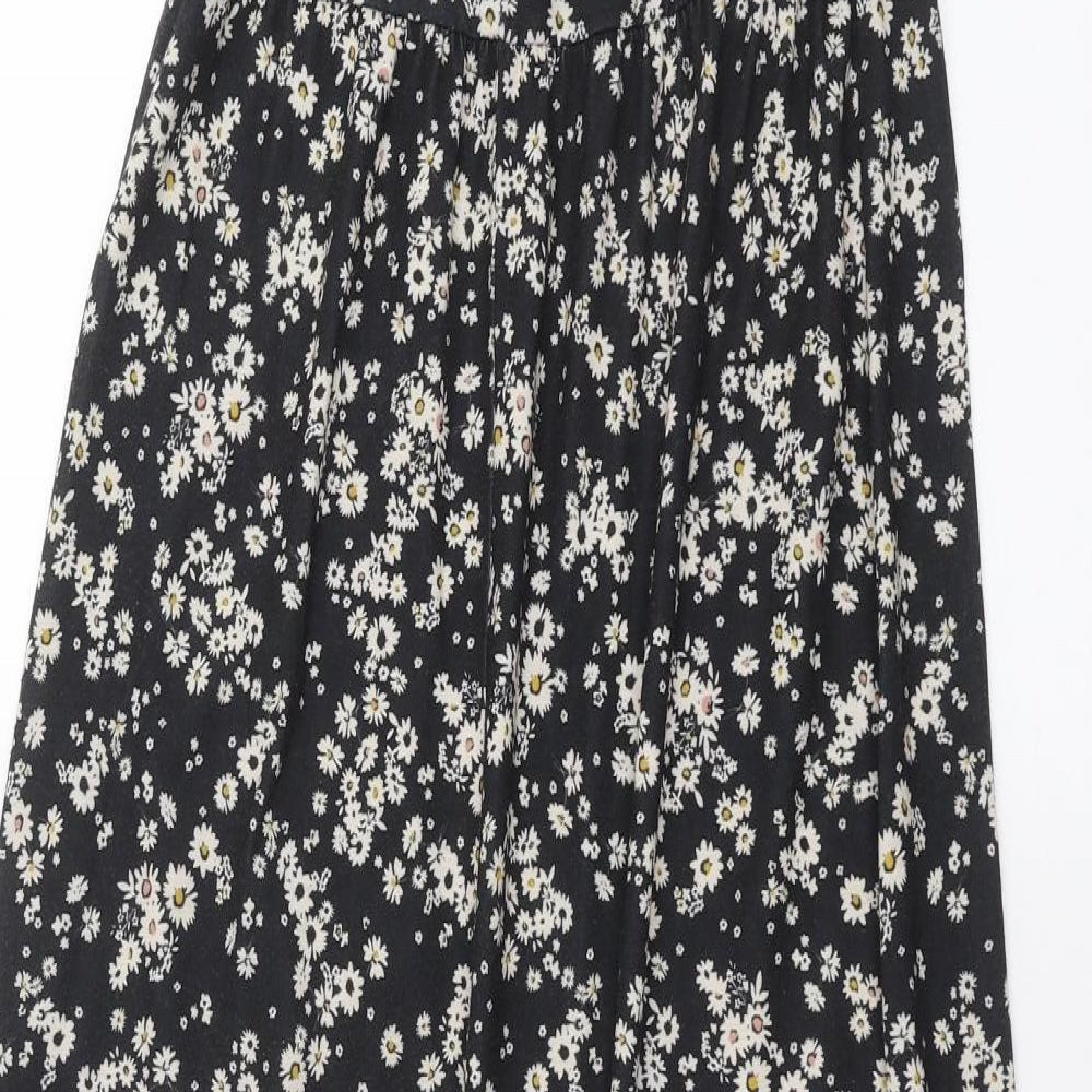 Topshop Womens Black Floral  Maxi  Size 10