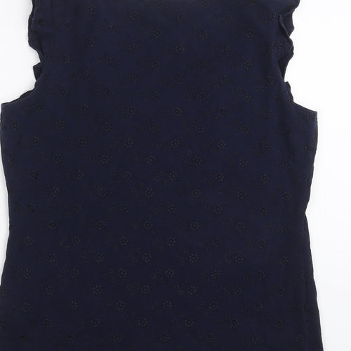 Marks and Spencer Womens Blue Floral  Basic T-Shirt Size 14