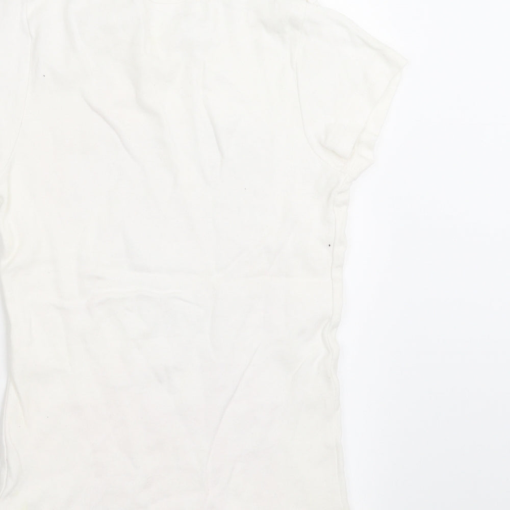 Preworn Womens White   Basic T-Shirt Size S  - university