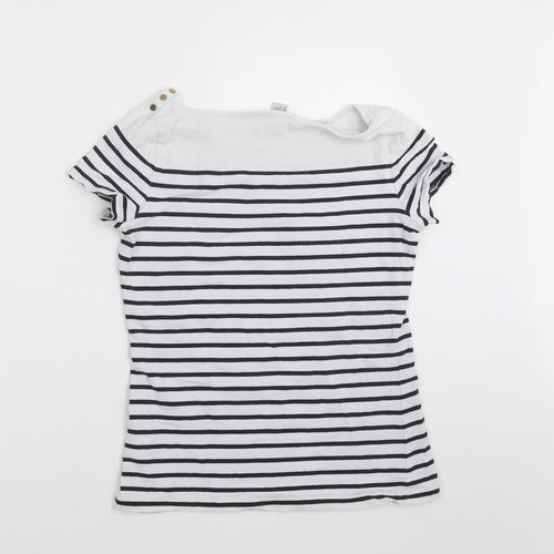 H&M Womens Blue Striped  Basic T-Shirt Size M