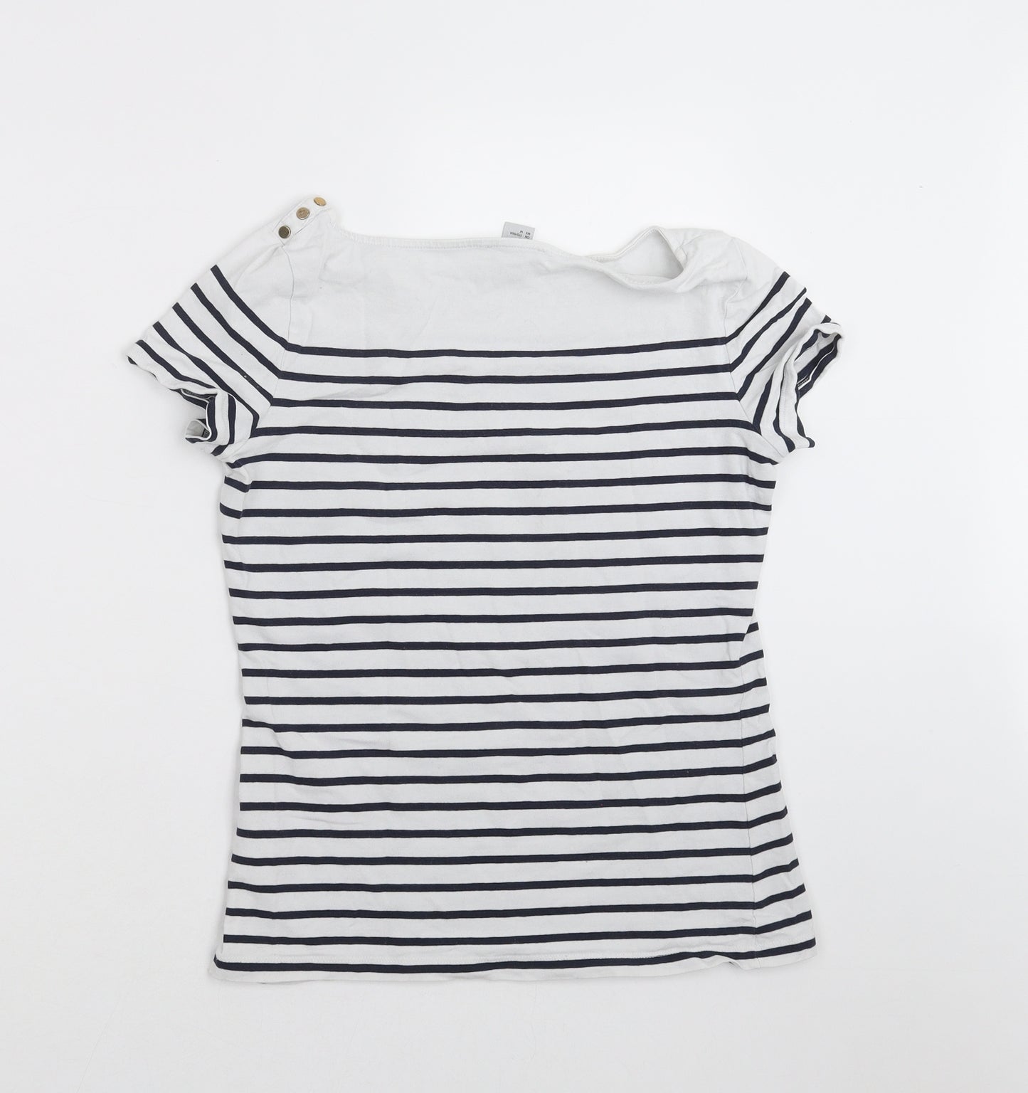 H&M Womens Blue Striped  Basic T-Shirt Size M
