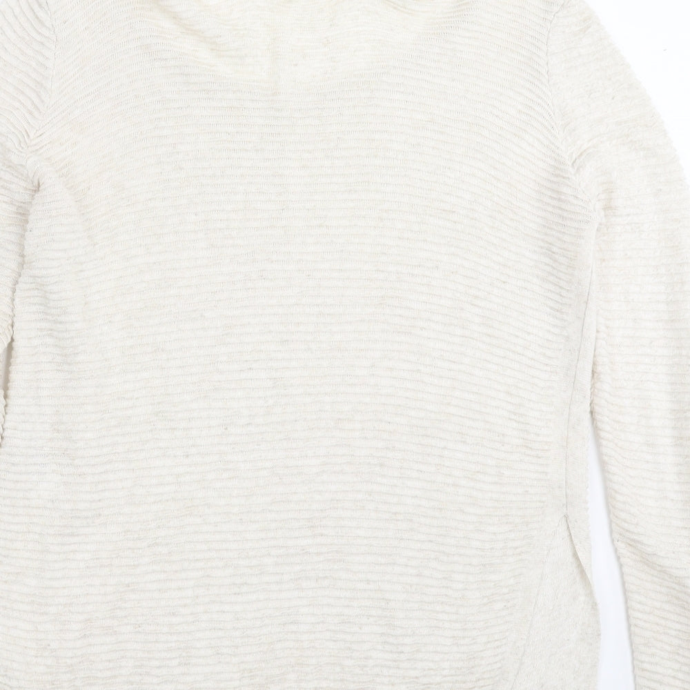 French Connection Womens Beige Striped Knit Pullover Jumper Size L