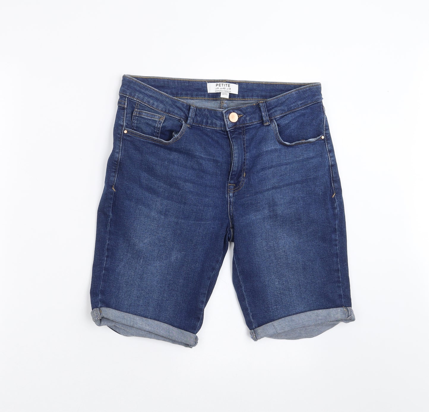 Dorothy Perkins Womens Blue  Denim Bermuda Shorts Size 12