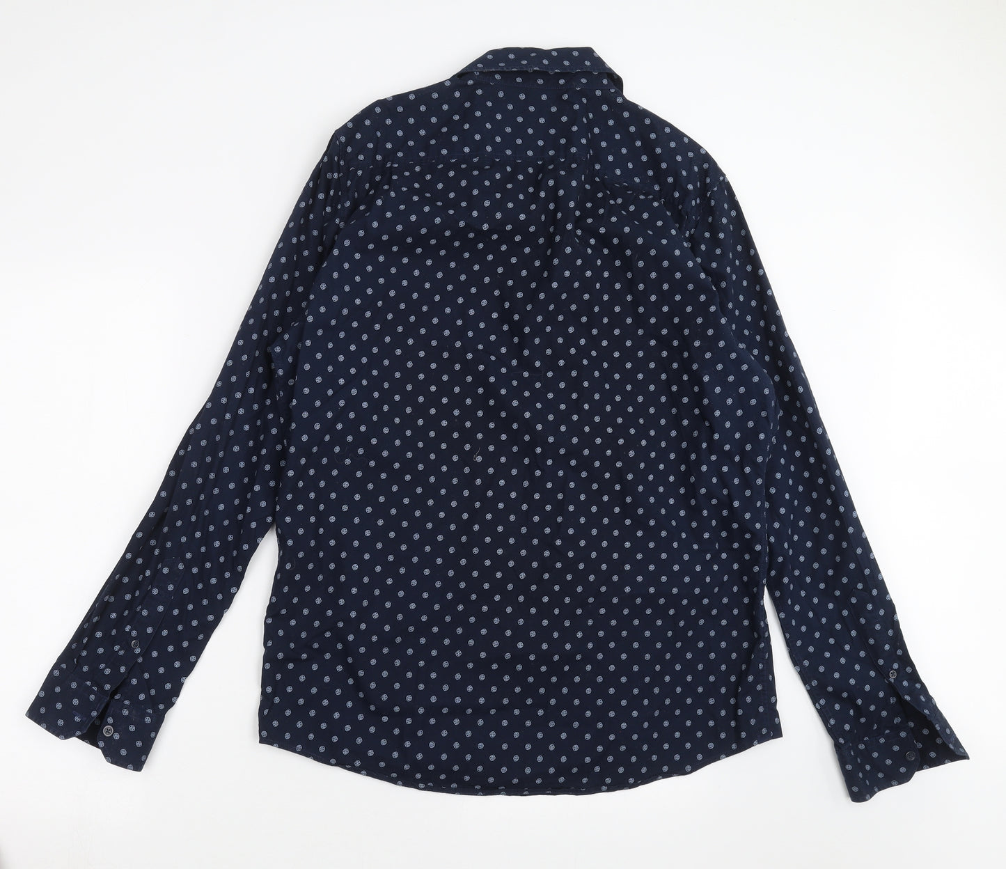 Jack Wills Mens Blue Geometric   Dress Shirt Size L