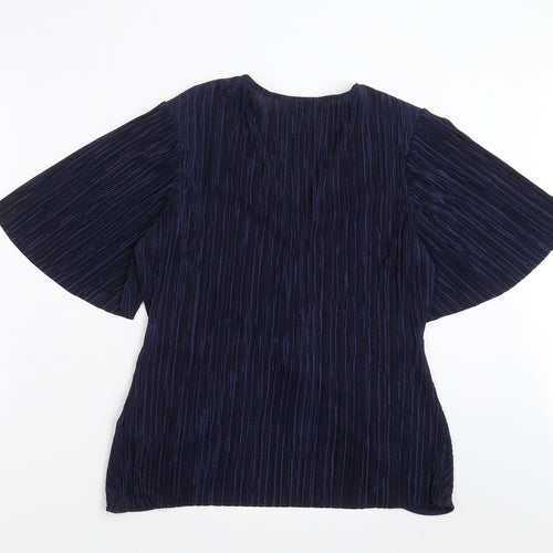 F&F Womens Blue   Basic Blouse Size 12  - Twist front