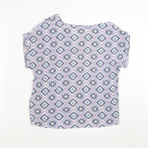 Primark Womens Blue Geometric  Basic Blouse Size 12