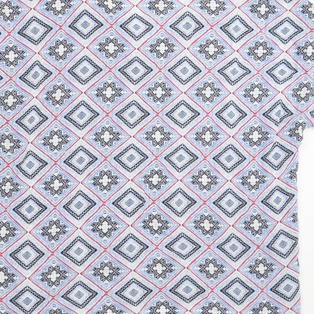 Primark Womens Blue Geometric  Basic Blouse Size 12