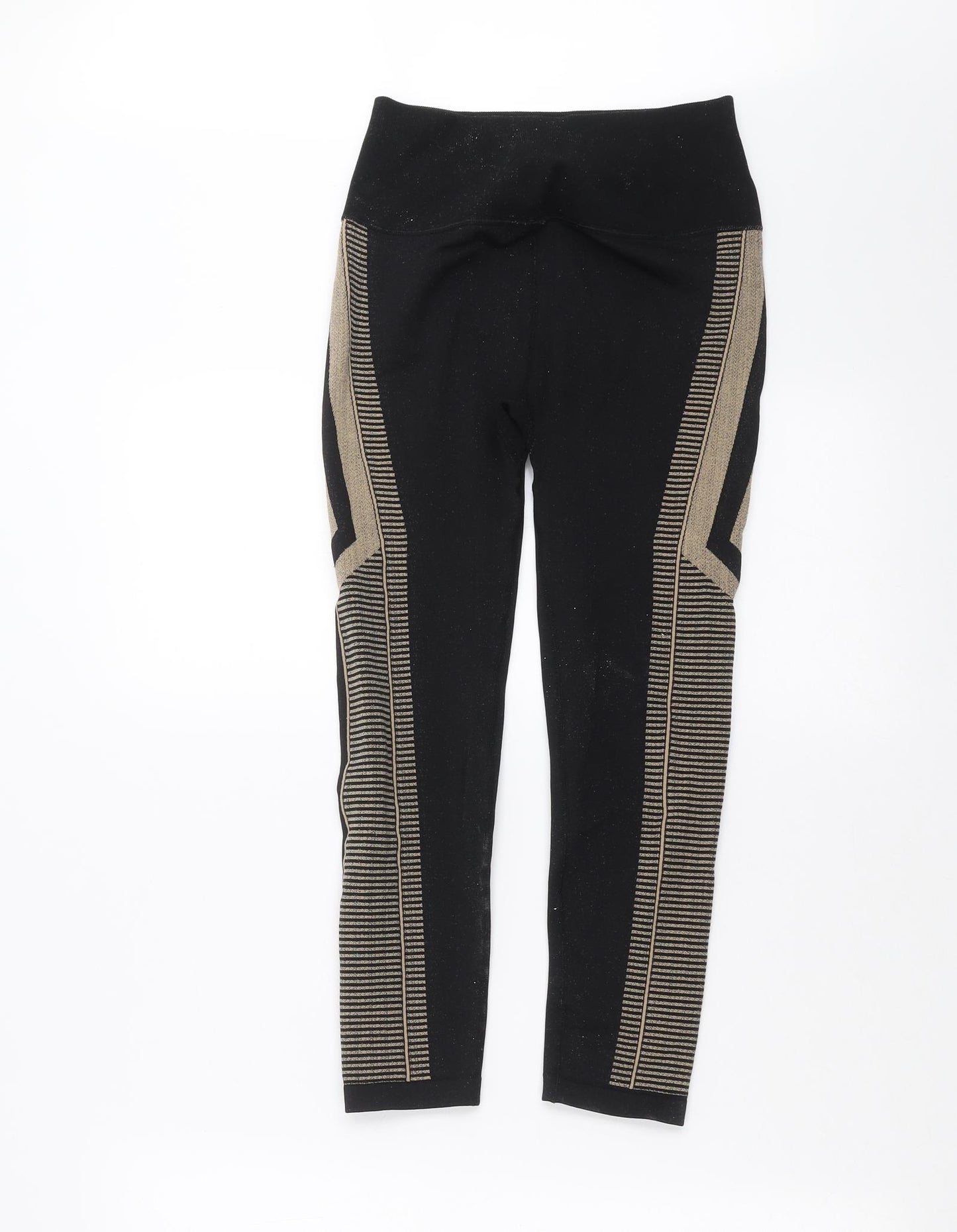 Oysho Womens Black Geometric  Capri Leggings Size M L21 in
