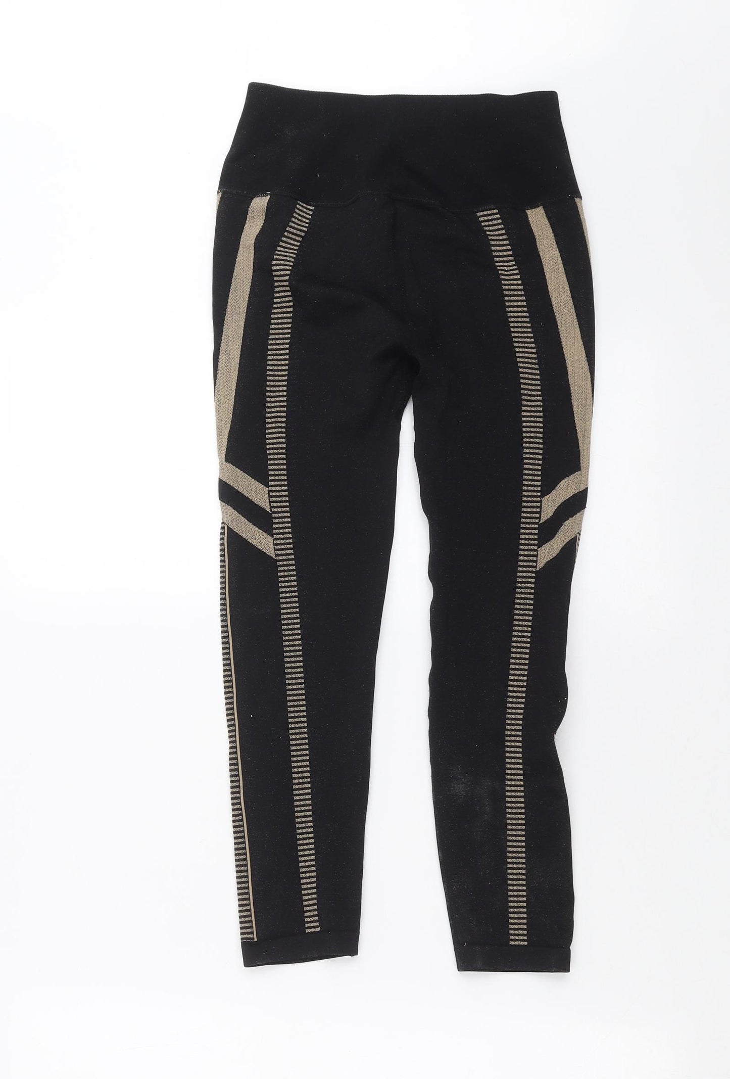 Oysho Womens Black Geometric  Capri Leggings Size M L21 in
