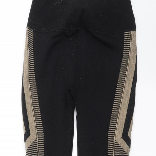 Oysho Womens Black Geometric  Capri Leggings Size M L21 in