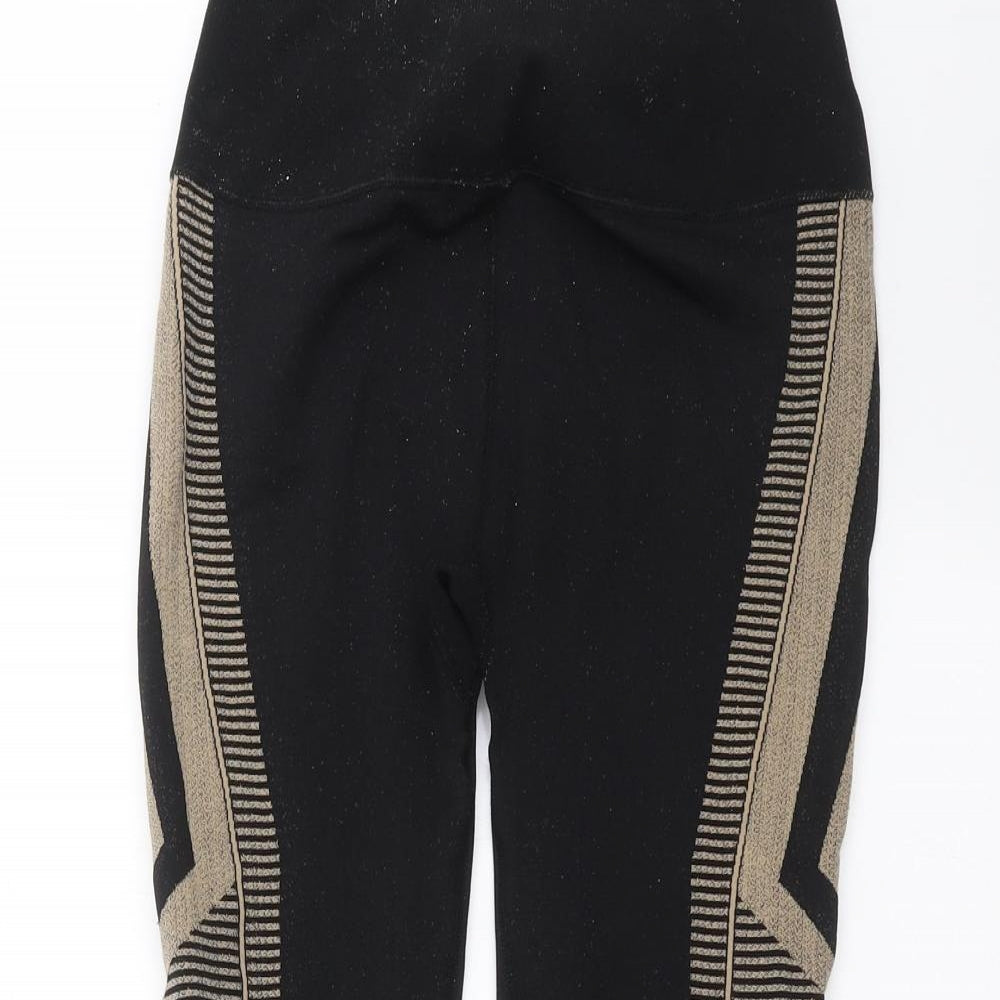 Oysho Womens Black Geometric  Capri Leggings Size M L21 in